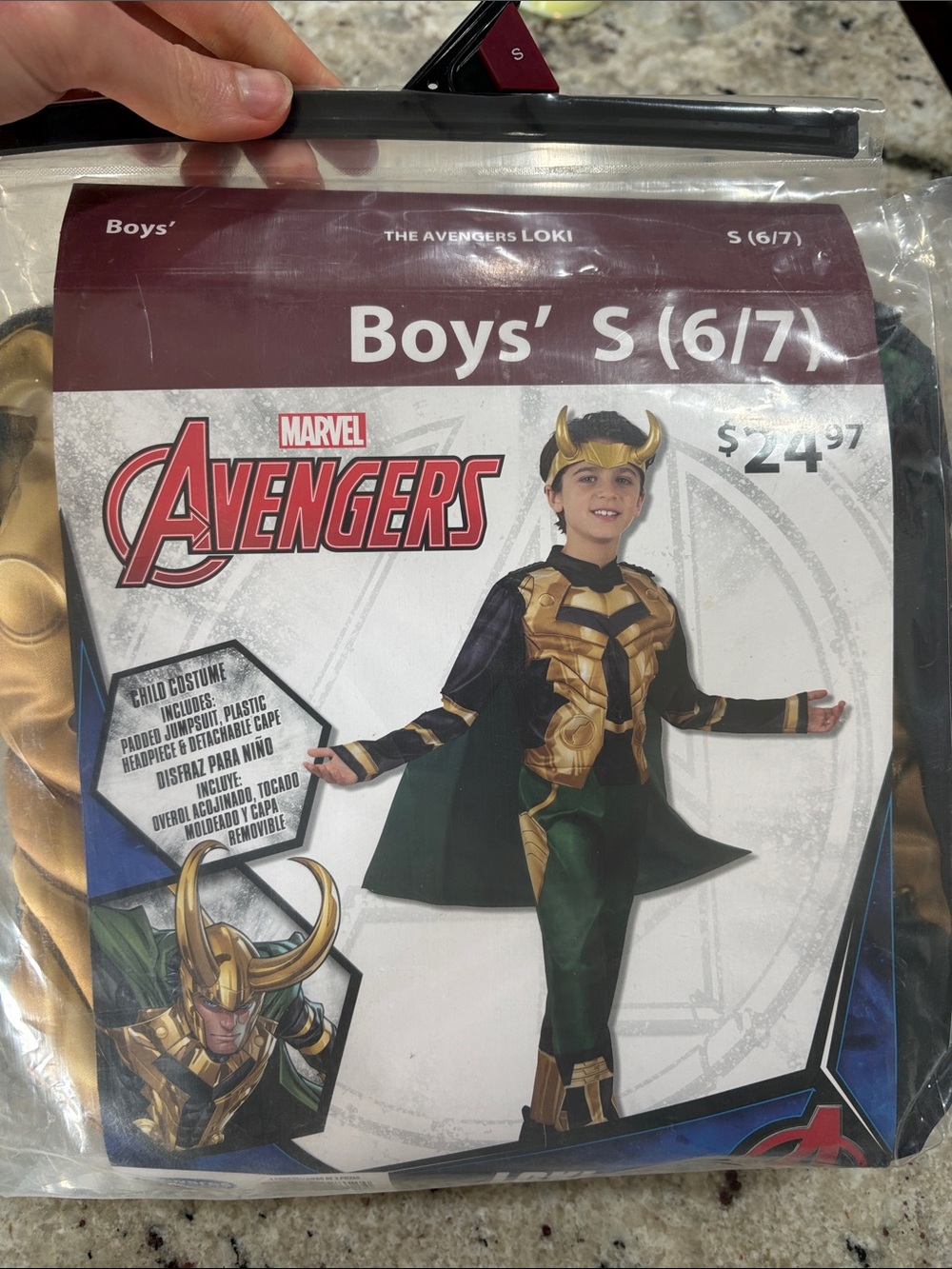 Marvel Loki Boys' Costume in Green and Gold